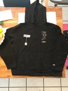 KITH x Disney Seersucker Harrison Pullover Hoodie - Black Size Medium BRAND NEW - Picture 1 of 12