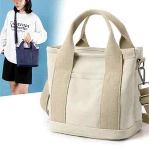 New Women Canvas Tote Bag Large Capacity Handbags & Shoulder Bags Zip Crossbody - Picture 1 of 20