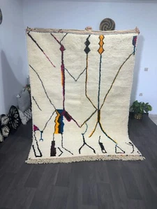 Modern Abstract Moroccan azilal Wool Rug -  &  Art Deco Design - Picture 1 of 7