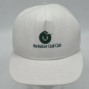 Gorra de club de golf interior - De colección años 90 Y2K SnapBack gorra blanca usada en excelente estado - Hecha en EE. UU. - Imagen 1 de 11