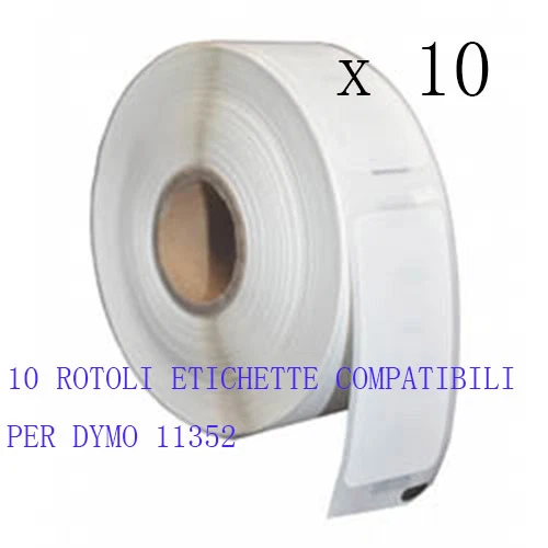 BELLIVESTORE 10 Rotoli Etichette per DYMO 11352 54mmX25mm LABELWRITER 310 320 330 Series 450