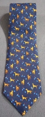 Tiffany & Co. Corbata de cuello traje de diseñador de lujo de seda azul para perro de caza Foto 1 de 4