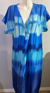 Vestido Profile By Gottex Mujer Azul Abstracto Pequeño Playa Cubrir Sol Nuevo Con Etiquetas - Imagen 1 de 10