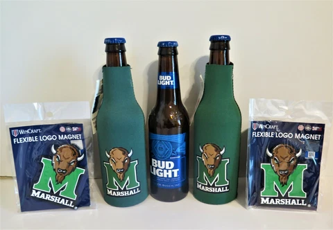 TWO (2) MARSHALL THUNDERING HERD, NEOPRENE BOTTLE SUITS & TWO FLEXIBLE MAGNETS Cover
