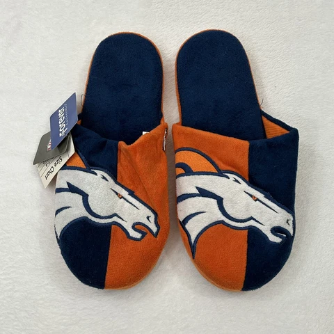 Forever Collectibles Denver Broncos House Shoes Slip On Slippers Slides Mens M Cover