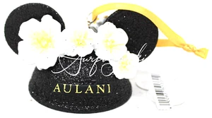 Disney Parks Aulani Resort Christmas Ornament Mickey Minnie Ears Black Hibiscus - Picture 1 of 3