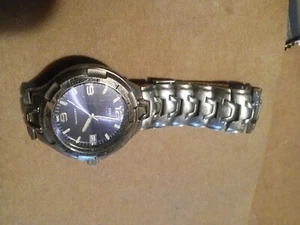 Men's FOSSIL All Stainless Steel Bracelet Watch, Blue Dial, 45mm, Runs, AM3685 - Picture 1 of 7