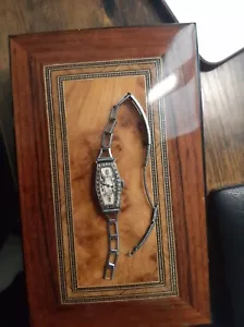 Vintage Mimo Iridio Plat Iridium Platinum Case art diamond Case Watch VERY RARE - Picture 1 of 9
