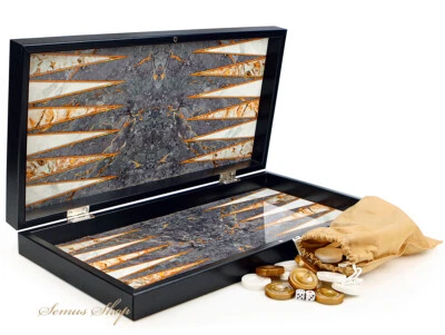 Wunderschöne Marmor Optik Backgammon Tavla XXL (B-WARE) - Bild 1 von 4