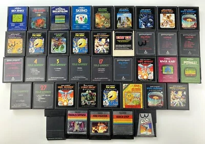 Atari 2600 5200 40 Games and Assorted Manuals Lot Tele Games Program Imagic FAST - Image 1 of 4