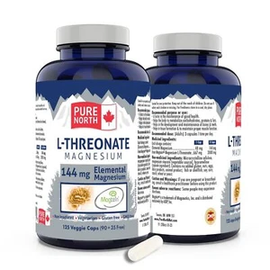 Pure Magnesium L-Threonate 125 vcaps 144mg of Elemental Magnesium Magtein Mag... - Picture 1 of 9