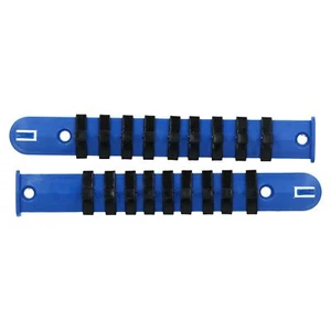 2pc Socket Storage Holder Organiser Plastic Rails 1/4" Drive Sockets 18 Clips - Picture 1 of 3