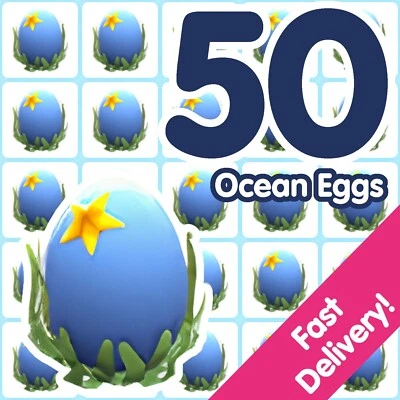 50 Ocean Eggs ✨US Seller ✨ Adopt From Me Today!