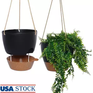 Self Watering Hanging Plastic Pots 10'' Indoor Outdoor Planters W/ Drainage New - Picture 1 of 6