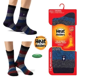 Mens Heat Holders Winter Warm Thermal Socks Original MILAN Twist Stripe - Picture 1 of 7