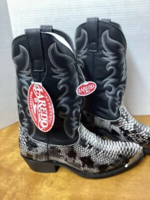 Laredo Men’s Monty Western Boot Snake Print / Black Size 9.5D - Image 1 of 4