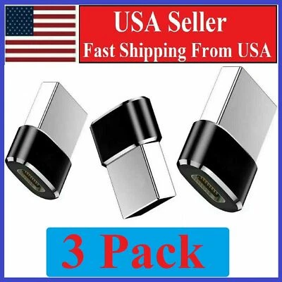 3 PACK USB C 3.1 Type C Female to USB 3.0 Type A Male Port Converter Adapter BLK - Image 1 of 4