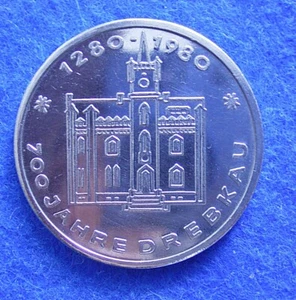 06 383 RDA Medalla 700 años Drebkau (Drjowk) 1280-1980 - Imagen 1 de 2