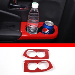Red ABS Rear Door Cup Holder Frame Trim Cover For Honda Passport Pilot 2019-2023 - Picture 1 of 12