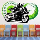 Autocollant mural moto noir vert Speedo WS-47221
