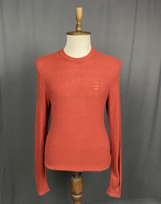 Hugo Boss Hombres Naranja Algodón Lino Cuello Redondo Suéter Talla XL - Imagen 1 de 4