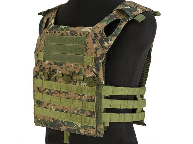 DLP Tactical WRAITH JPC MOLLE plate carrier vest in Digital Woodland