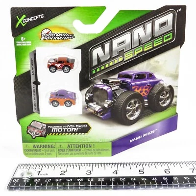Nano Speed Nano Rods Pullback Motorized Micro Cars 'Rust Rocket' & 'Leaded' NEW! - Image 1 of 4