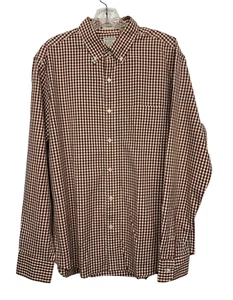 J. Crew Men's size L Brown Check Organic Cotton Classic Fit Shirt Long Sleeve - Picture 1 of 9