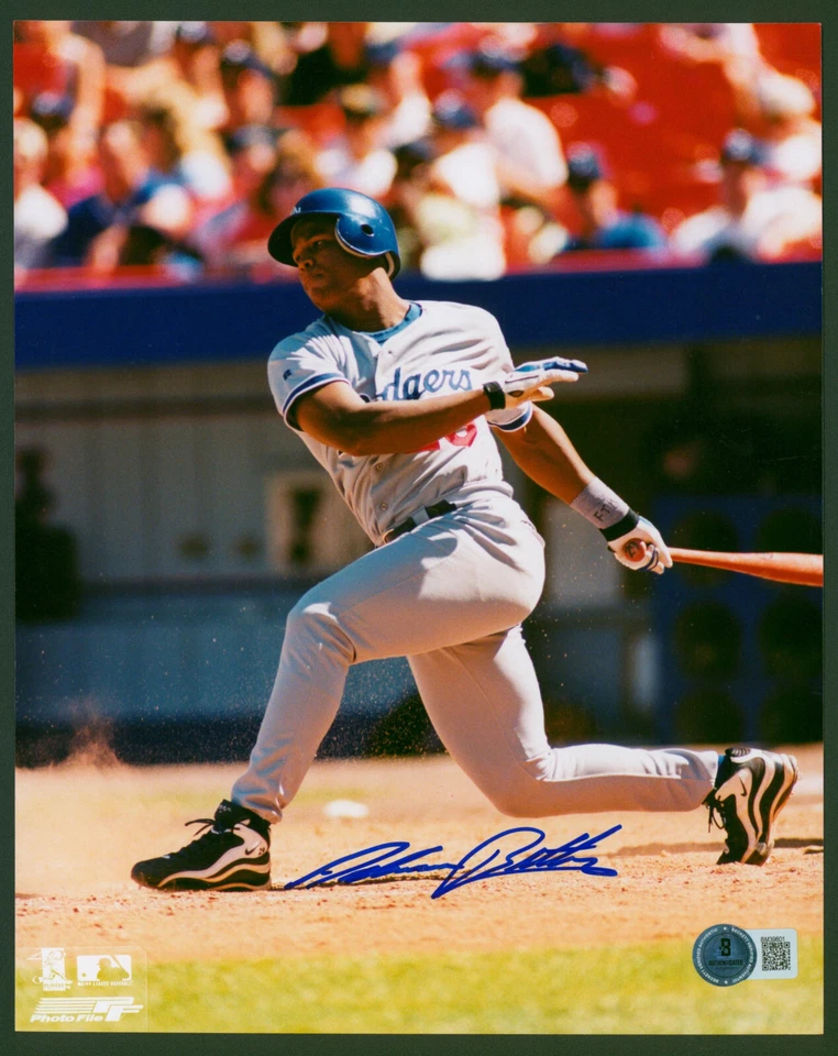 阿德里安·贝尔特里签名 8 x 10 照片洛杉矶道奇队击球动作名人堂基础 — 第 1/1 张图片