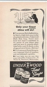 Publicidad impresa vintage 1940 Underwood sopas finas frijol negro mongold - Imagen 1 de 2