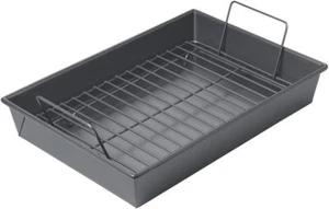 16947 Professional Roast Pan with Non-Stick Rack, 13-Inch-by-9-Inch, Gray - Picture 1 of 7