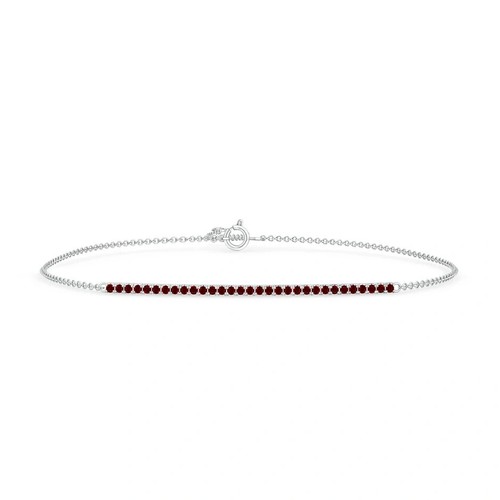 VALENTINO Bracciale bar rubino rosso taglio tondo 0 86 CT in argento sterling 925 per regali di nozze