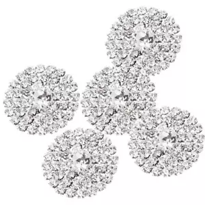 5pcs Diamante Round Rhinestone Sewing Buttons with Shank 21mm Garment Crafts. - Picture 1 of 12