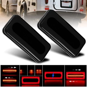 2X 4" Rojo + Ámbar Secuencial 68 LED Barra de Luz Lámpara Trasera Señal de Giro DRL Universal - Imagen 1 de 13