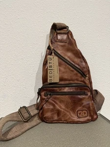 Bed Stu Leder Andie Sling Rucksack hellbraun rustikal Einzelhandel 260 $ - Bild 1 von 13