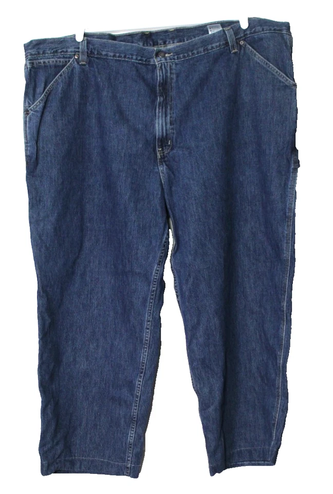 MEMBER'S MARK CARPENTER JEANS Mens 50x30 Blue Stonewash Baggy Wide Leg Vintage - Image 1 of 4