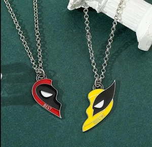2x Deadpool & Wolverine 3 Cosplaywolverine Best Friends Necklace Jewelry Pendant - Picture 1 of 3