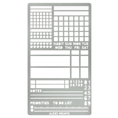 Aleks Melnyk No.423 Metal Stencil for Bullet Journaling, Bookmark, Planning, - Image 1 of 4
