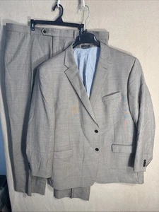 Tommy Hilfiger 54L Extra Slim Brown Twill 2 Piece Suit 43x31 Wool 2 Button - Picture 1 of 18