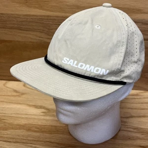 Salomon Decky Cappello Snapback Beige Maglia Schiena Corda Berretto Regolabile - Foto 1 di 10