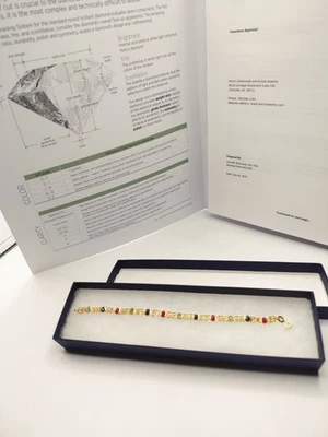 18k Gold Bracelet With Appraisal 7 Inch Ruby's,Blue and Green Sapphire  - Image 1 of 4