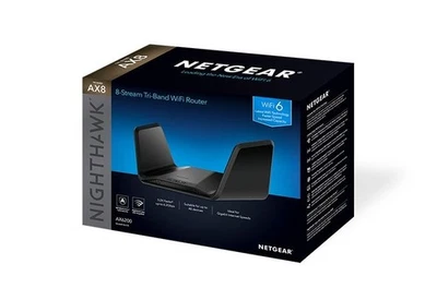 NIB Netgear Nighthawk AX8 Tri-Band 8-Stream AX6200 WiFi 6 Router (RAX78-100NAS) - Image 1 of 4