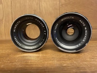 *2 Lens Set : Near Mint* Minolta Auto Rokkor 55mm F/1.8 & 35mm F/2.8 From Japan - Image 1 of 4