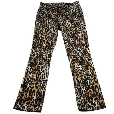 AG Adriano Goldschmied Leopard Print The Mari High Rise Slim Straight 30R Foto 1 de 4