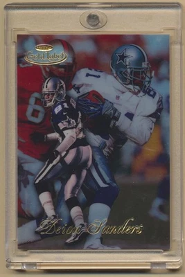 Deion Sanders RARE GOLD LABEL HOLO REFRACTOR INVESTMENT CARD COWBOYS, Mint MAG! - Image 1 of 2