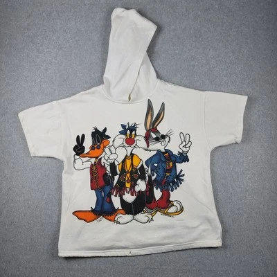 Vintage 1993 Jerry Leigh Looney Toons Daffy Bugs Sylvester Hippies Hoodie Mens L - Image 1 of 4