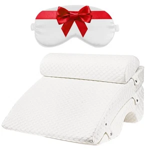 Wedge Pillow for Sleep Apnea with Extra Sleep Mask, 8 & 12 Inch Adjustable We... - Picture 1 of 9