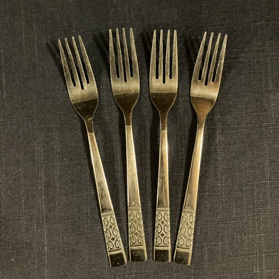 Juego de 4 tenedores de cena Stanley Roberts Rogers Co acero inoxidable Corea Casa Vista Foto 1 de 4