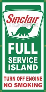 Sinclair Full Service Island (239) Vintage Sign 3'X6' Vinyl Banner - Picture 1 of 1