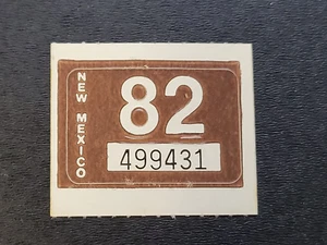 vintage 1982 NEW MEXICO License Plate STICKER Date TAB Tag NM 82 unused - Picture 1 of 2